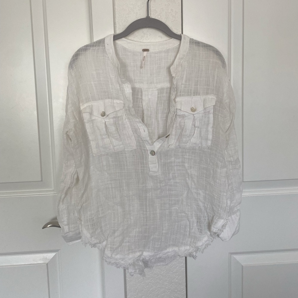 Free People Button Up Top